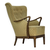 Années 1960, fauteuil danois de Slagelse Møbelværk, modèle 157, velours.