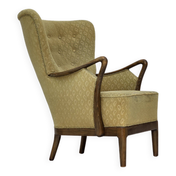 1960s, Danish armchair by Slagelse Møbelværk, model 157, velour.