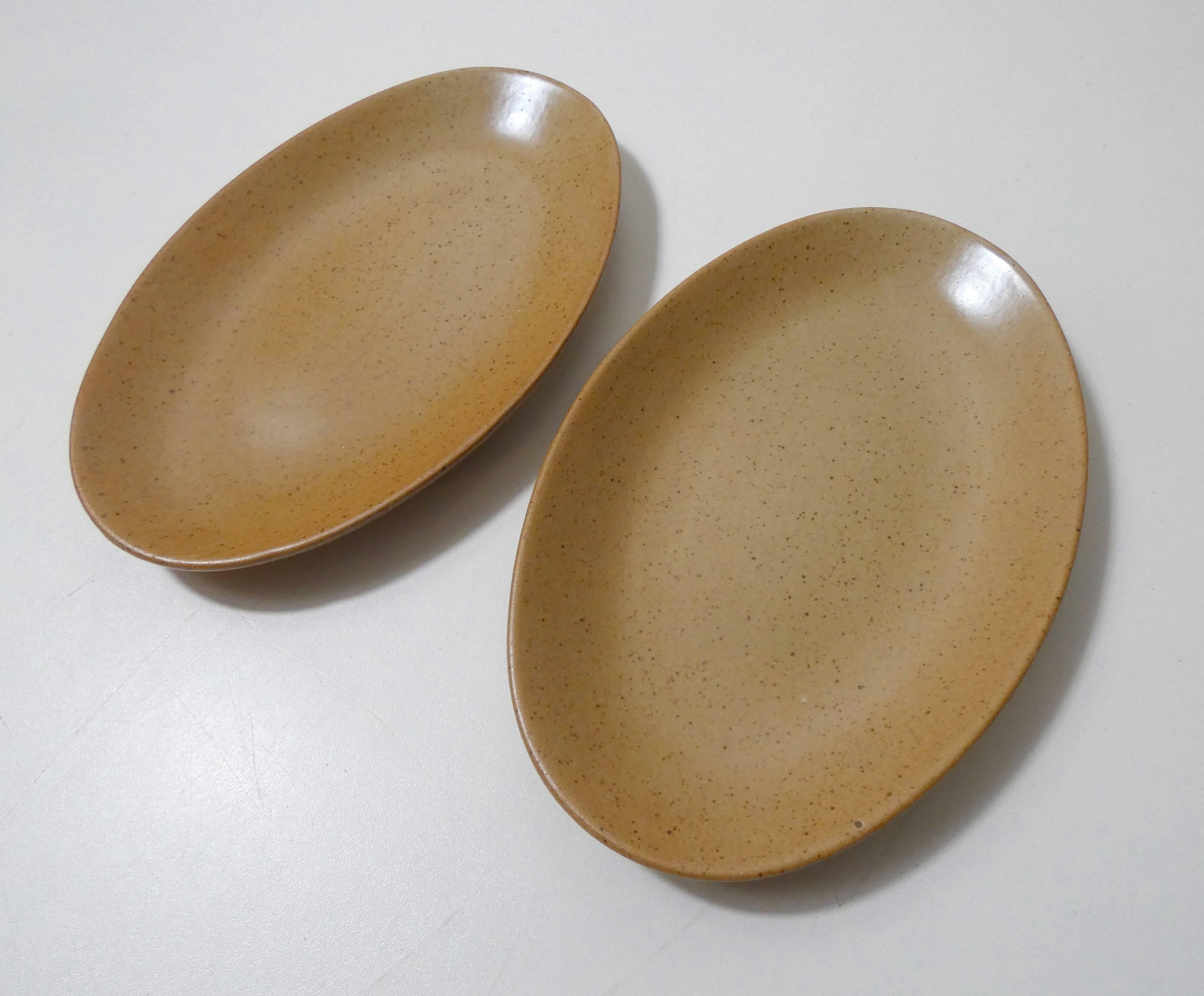 2 stoneware dishes, vintage village