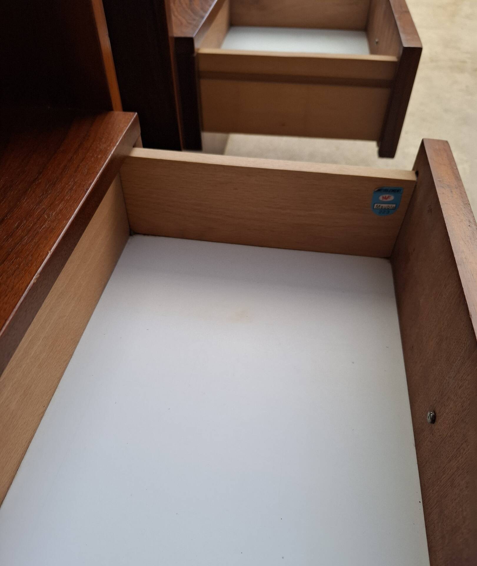 Pair of teak bedside tables