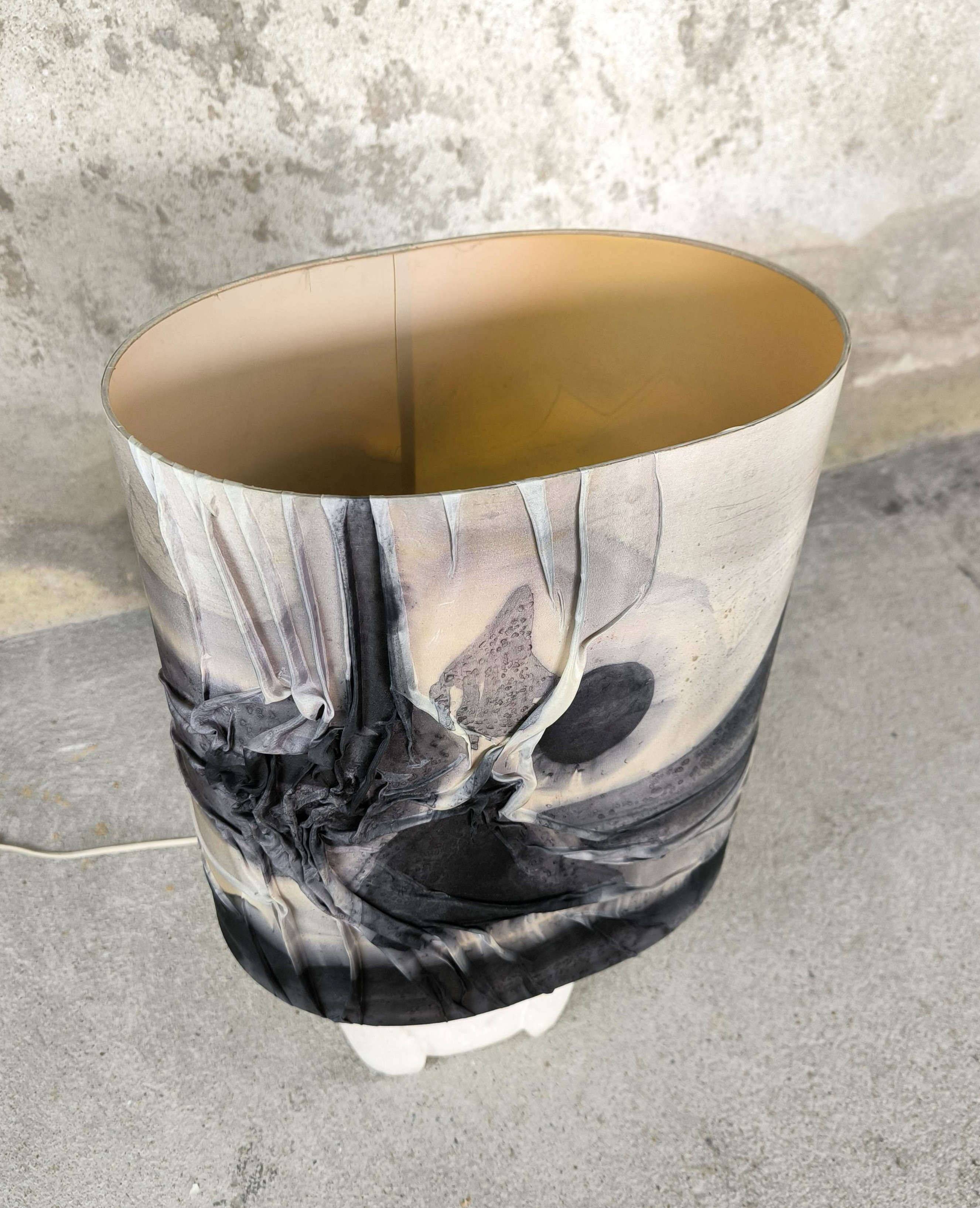 Vintage owl lamp made of natural stone