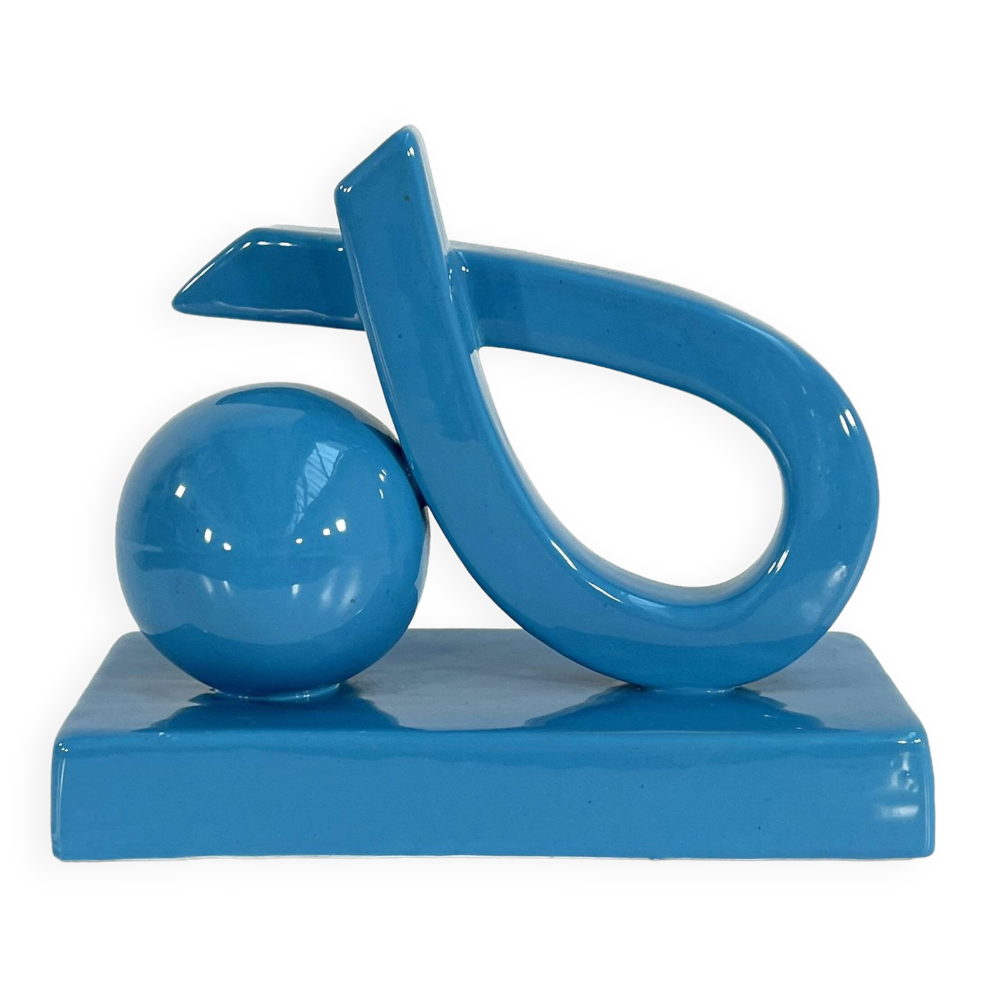 Italian blue ceramic vase, 1970s