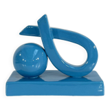 Vase italien en céramique bleu, 1970s