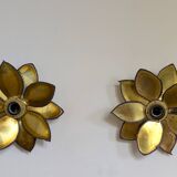 Paire appliques feuilles brutalistes