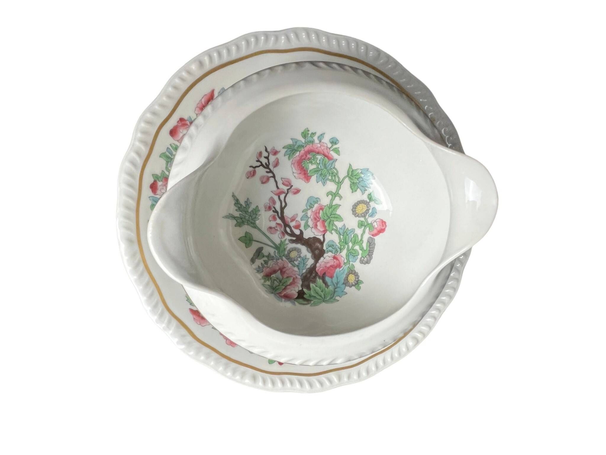 Tableware, Limoges porcelain service Bernardaud Trees of India 20th century