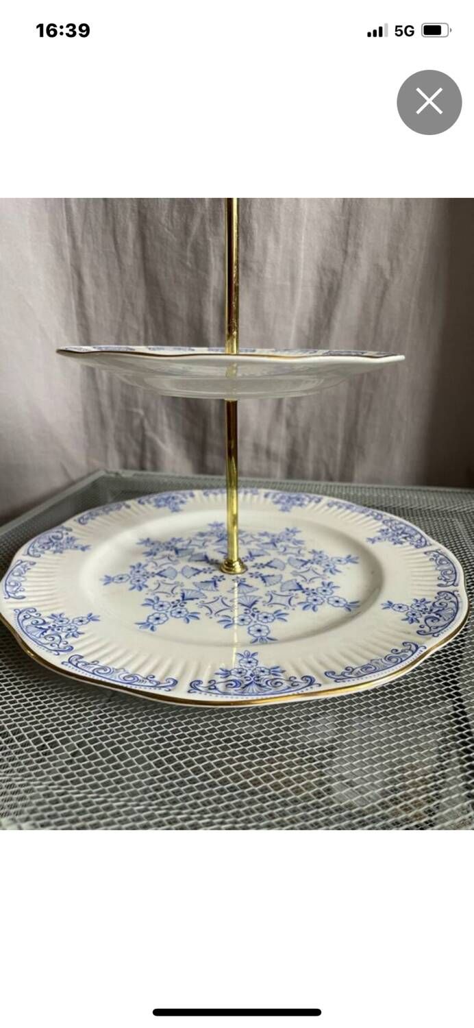 Vintage two-tier English porcelain servant