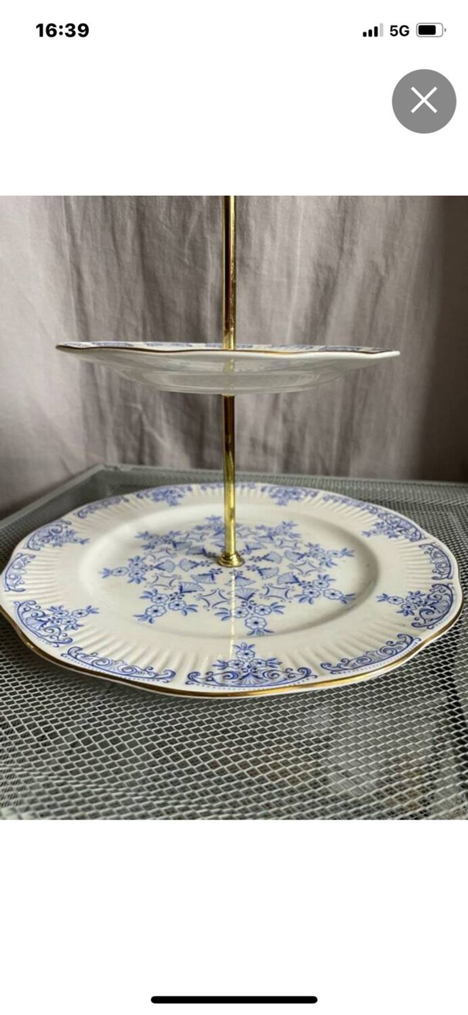 Serviteur en porcelaine anglais, deux étages vintage