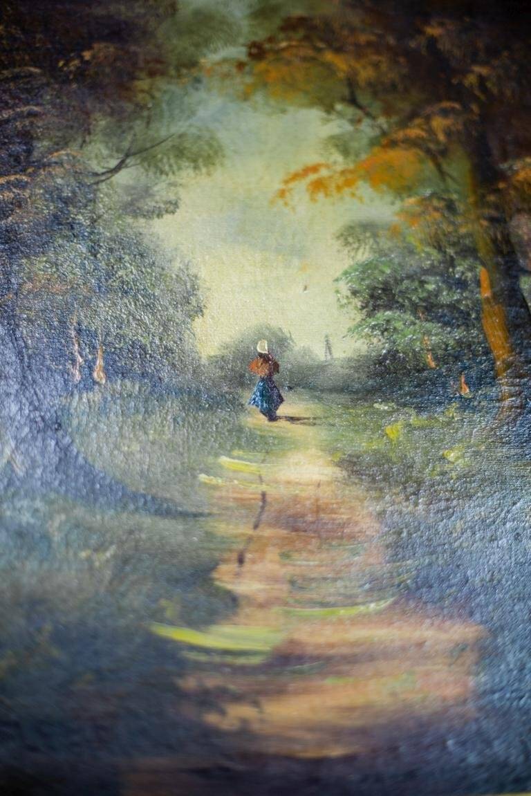 Forest Landscape, 20th Century, Oil on Canvas, Framed