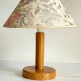 LAMP in Solid Pine Floral Shade VINTAGE