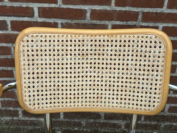 Lot de 4 chaises Cesca modèle B64 avec accoudoirs Cesca Marcel breuer design