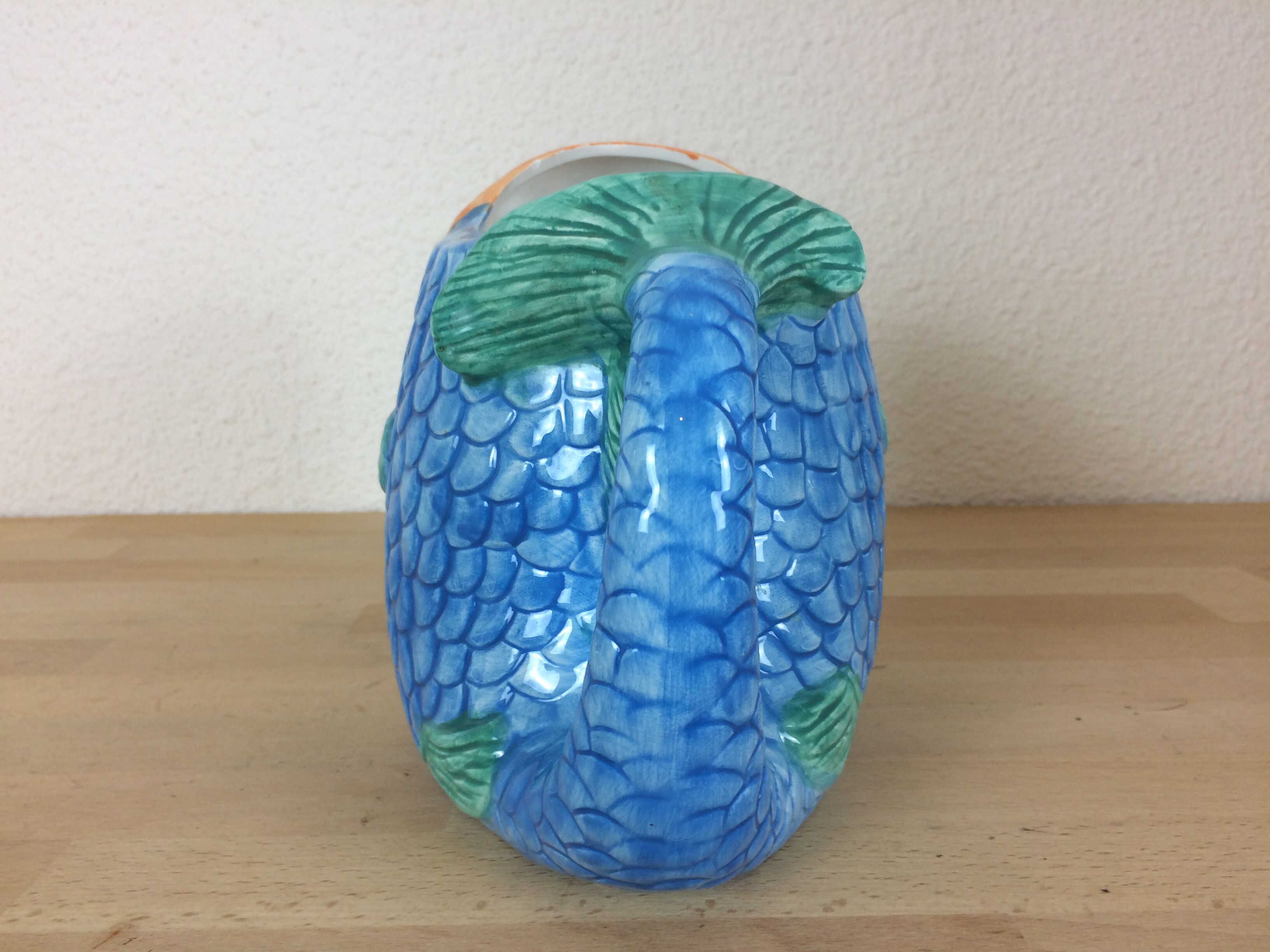 Pitcher fish zoomorphic barbotine