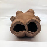 School bust of a female body in red clay terracotta