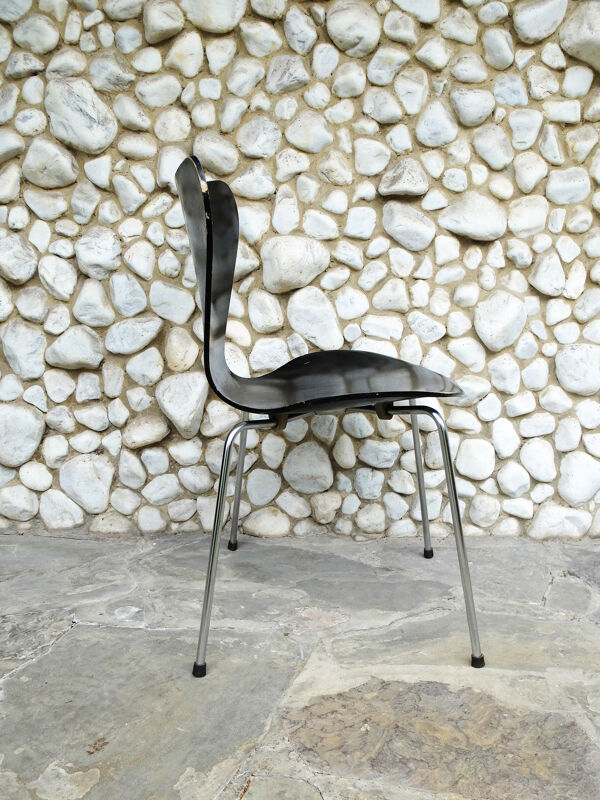Chaise 3107 série papillon Arne Jacobsen pour Fritz Hansen, 1966