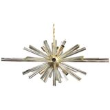 Transparent “triedro” murano glass oval sputnik chandelier