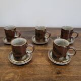 5 glazed stoneware espresso cups