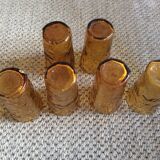 Series of 6 amber glasses