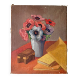 Still life with flowers and fruit