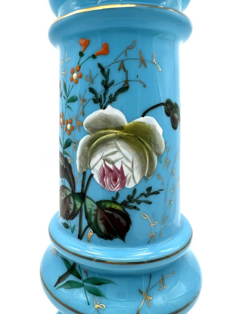 Large blue opaline vase