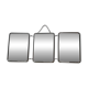 Barber mirror triptych chrome metal imitation cream leather vintage chain