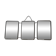 Barber mirror triptych chrome metal imitation cream leather vintage chain