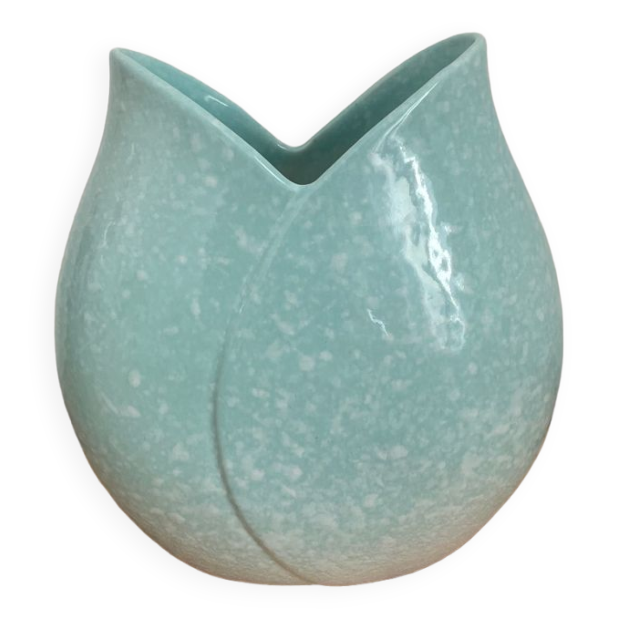 Sky blue ceramic vase