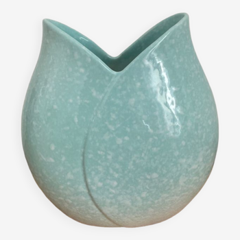 Sky blue ceramic vase