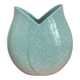 Sky blue ceramic vase