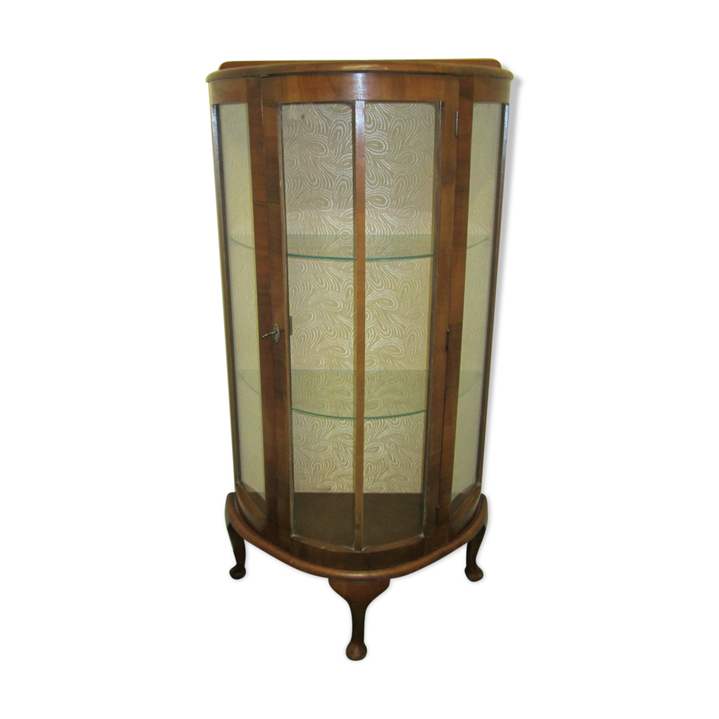 English art deco walnut showcase
