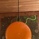 Orange ball chandelier, vintage pendant light, from the 70s