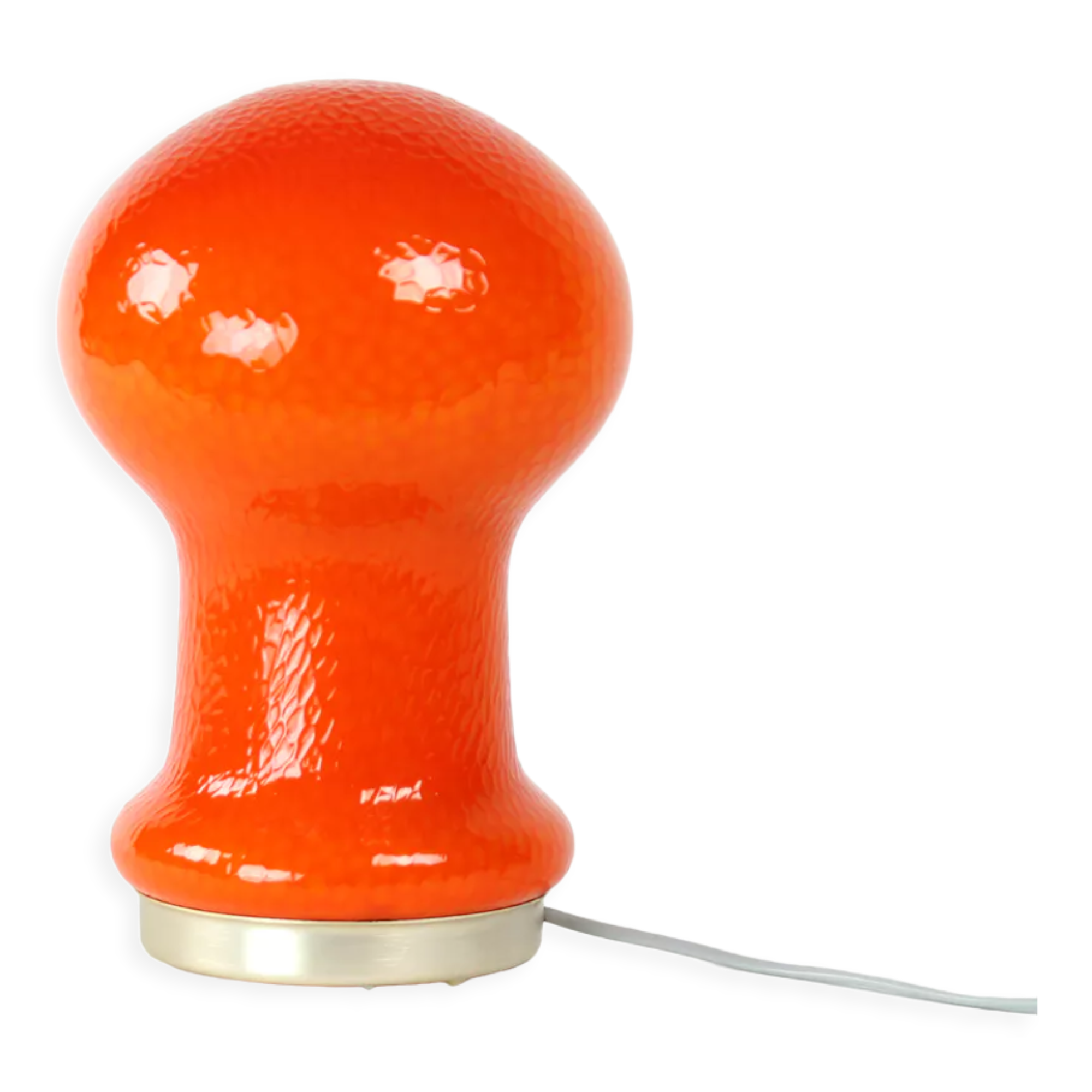 Lampe de table mid century en verre opalin orange par Stefan Tabery, Opp Jihlava, 1960s