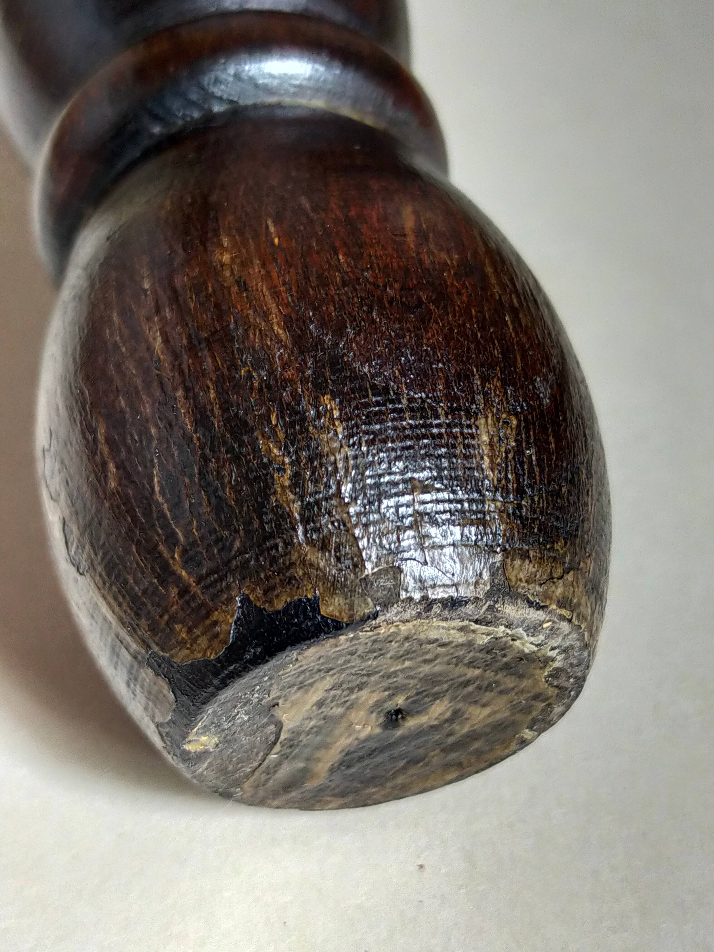 Vintage solid turned wood tripod stool