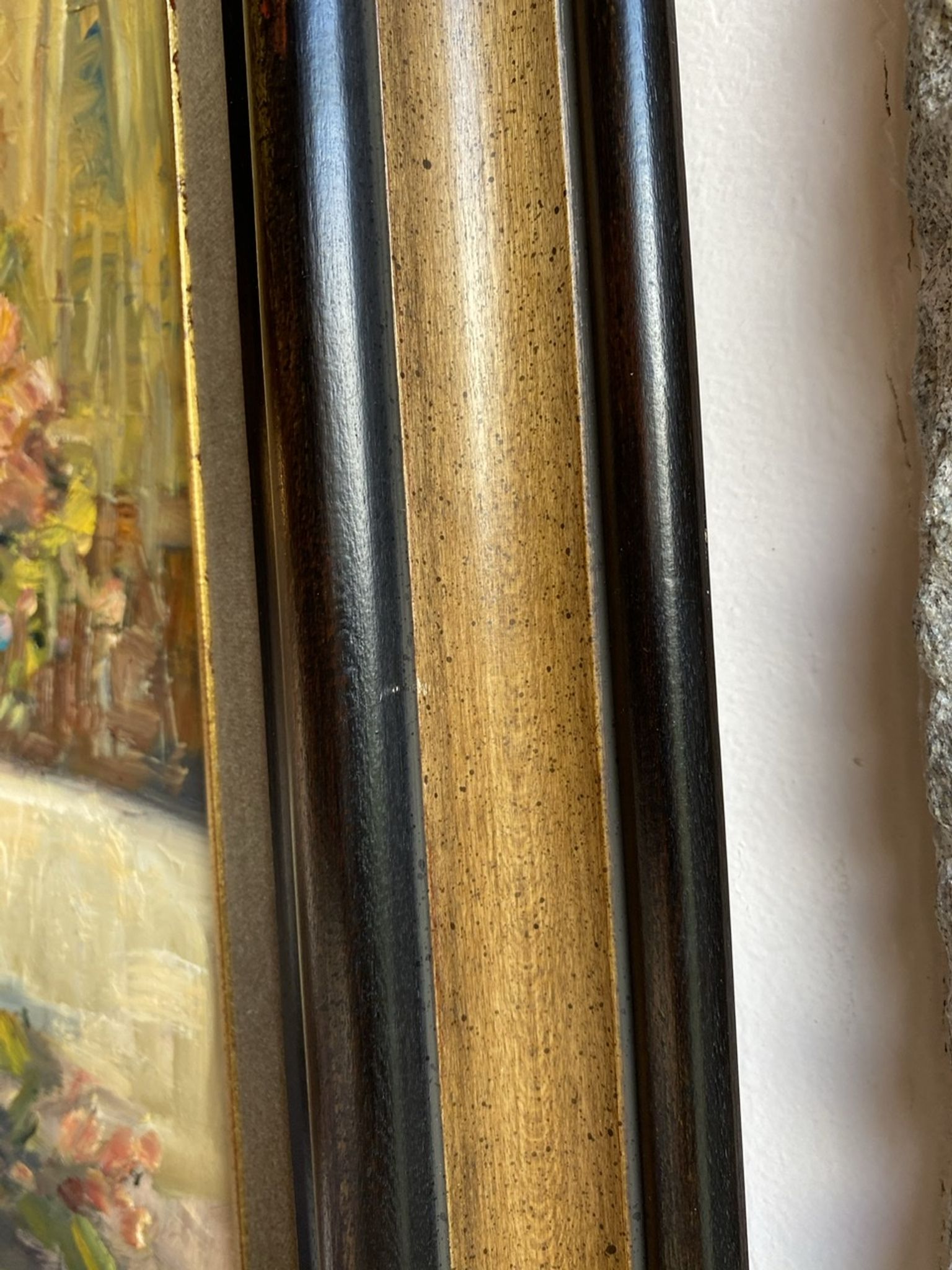 Ancient painting, Still Life with Flowers and Cartel Pendulum, signed, 20th century