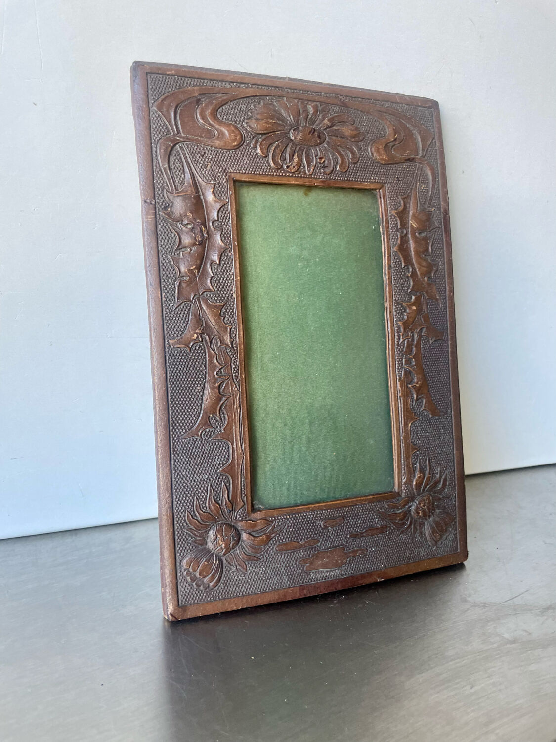 Art nouveau frame carved wood