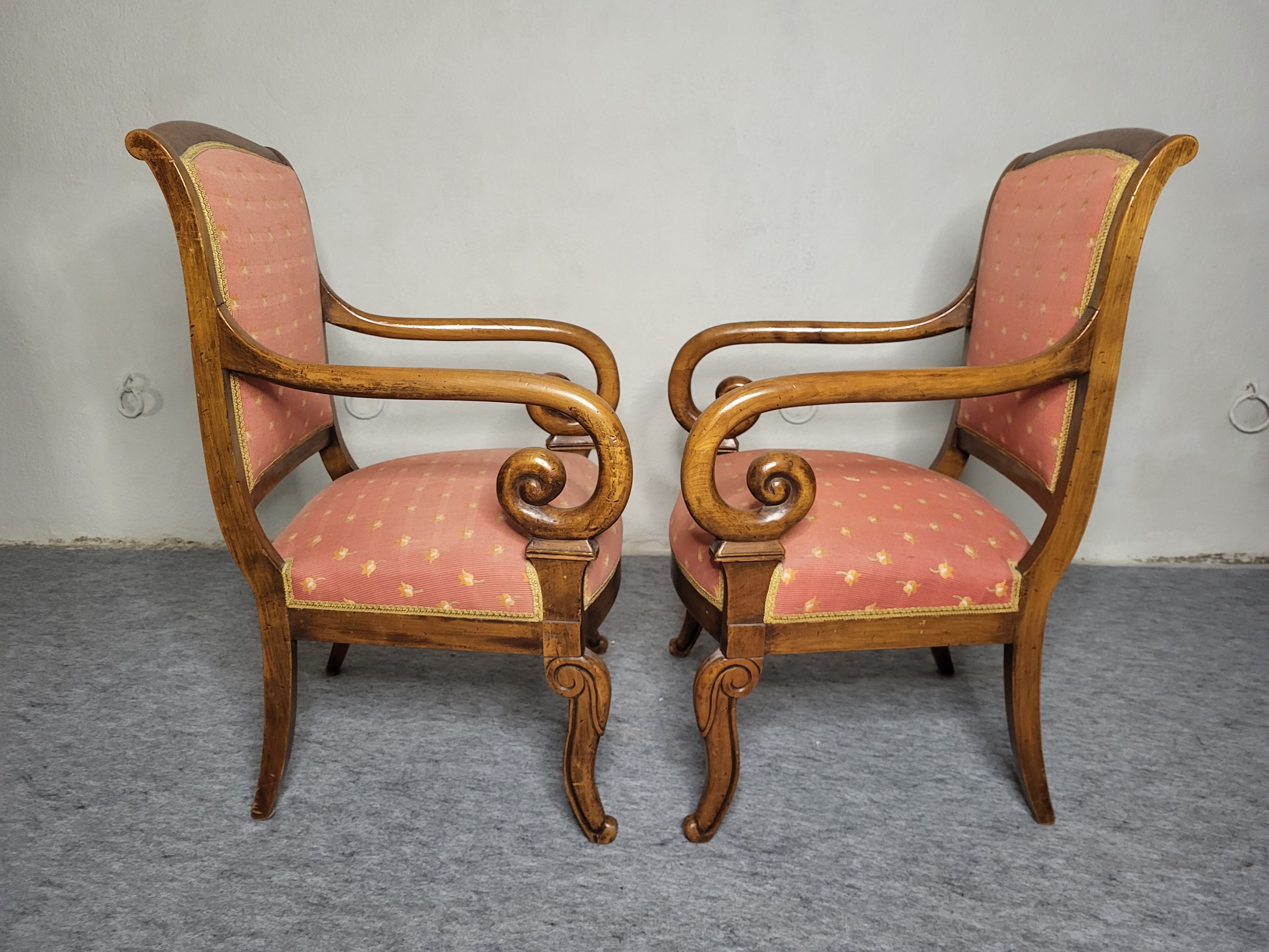 Pair of Louis Philippe XIXeme lacrosse armchairs