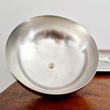 Individual butter dish in silver metal leaf decoration