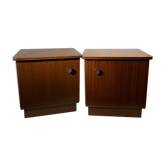 Pair of Vintage Dark Wood Night Stands