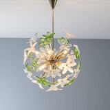Sculptural Floral Glass Chandelier, Czechoslovakia, 1970s–1980s