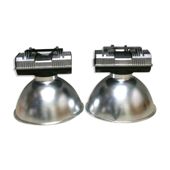 Pair of industrial hanging lamps Mazda year 60