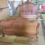 Walnut bed frame - Louis Philippe style