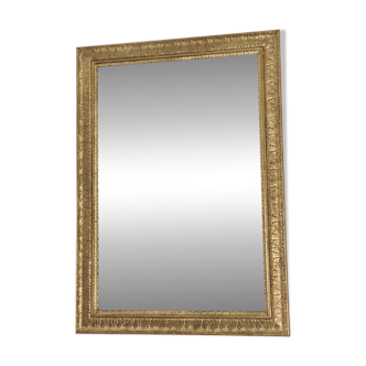 Antique gilded wooden rectangular mirror
