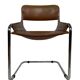 vintage dining room chair in cognac leather and chrome 1970s Italy