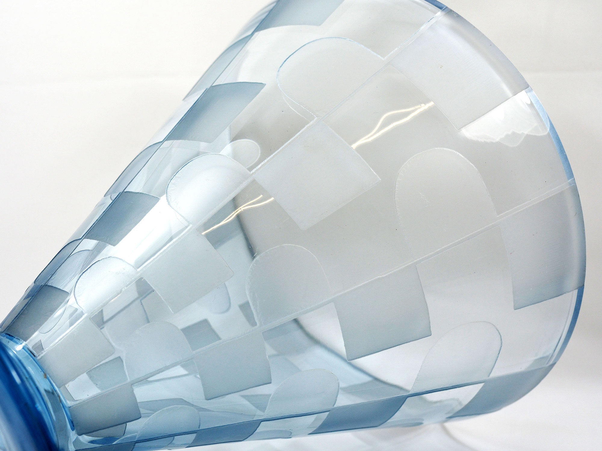 French art deco large conic glass vase, 1920