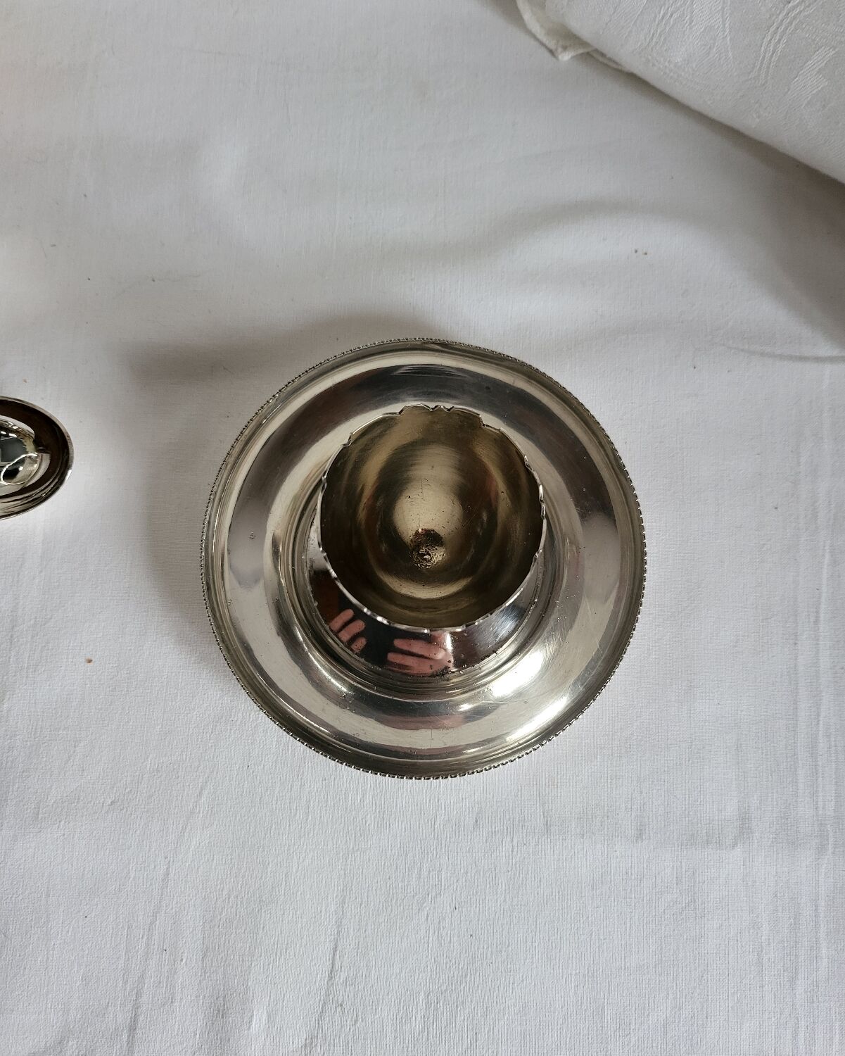 Silver-plated egg cup