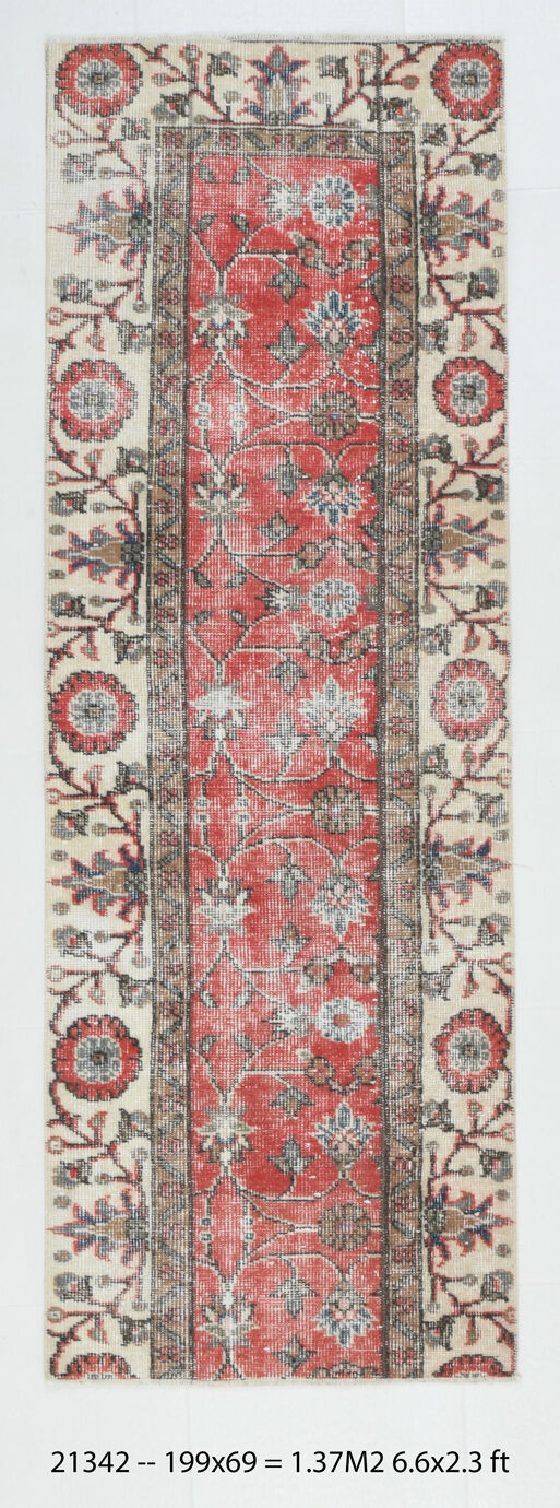 Vintage runner rug. 69x199cm