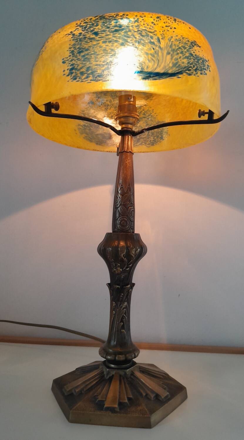 Art Nouveau style lamp 1950 Paris Star Trade Mark and glass paste