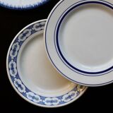 6 vintage mismatched blue and white porcelain dessert plates