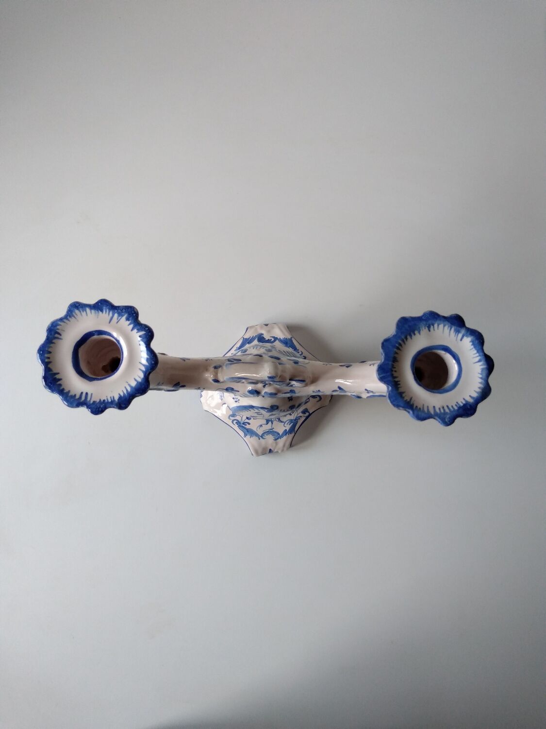Ceramic chandelier hand-painted with signature