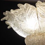 Plafonnier en verre de Murano ambré, Italie années 1970