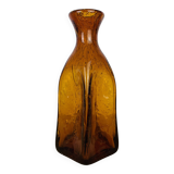 Vintage amber Biot bubbled glass vase