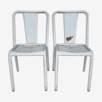 Paire de chaises metal 1960 vintage
